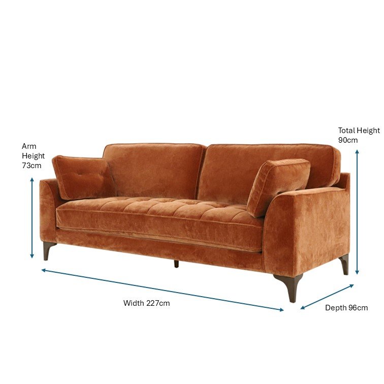 Hartpury 3 Seater Sofa in Rust