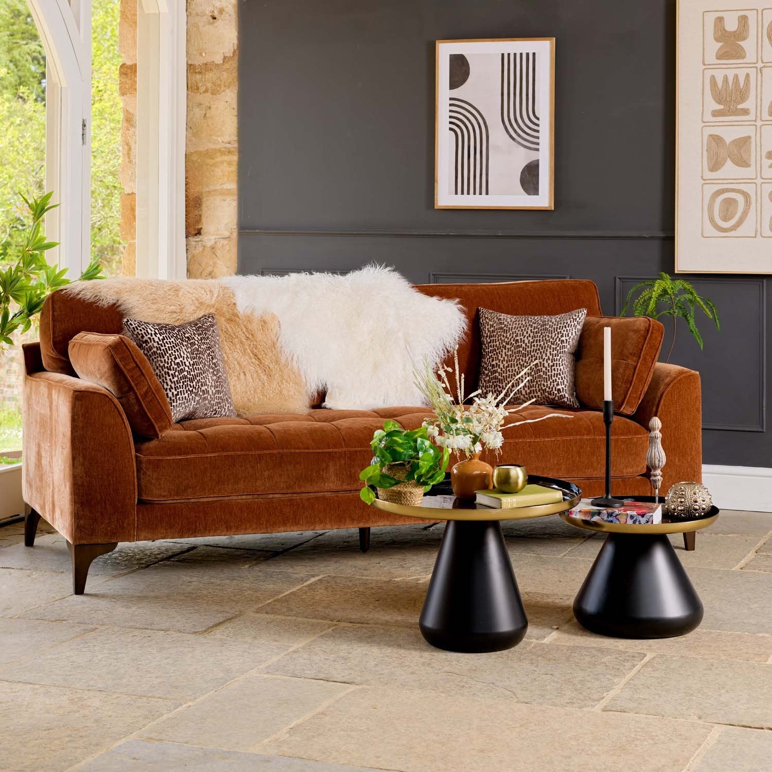 Hartpury 3 Seater Sofa in Rust