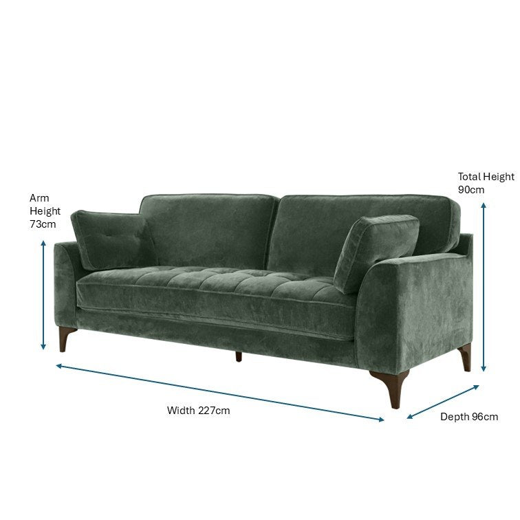 Hartpury 3 Seater Sofa in Green