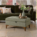 Hartpury Storage Ottoman in Green Maze