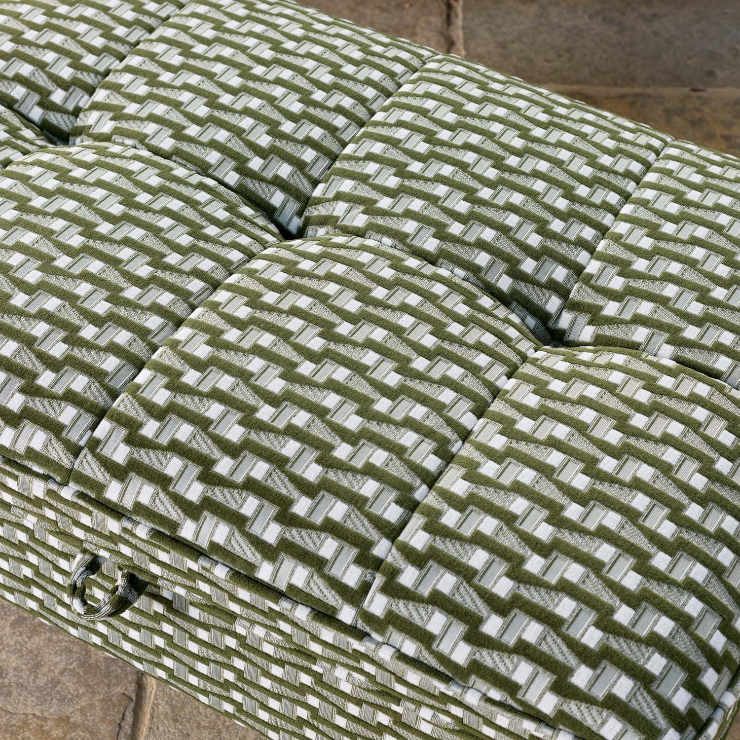 Hartpury Storage Ottoman in Green Maze