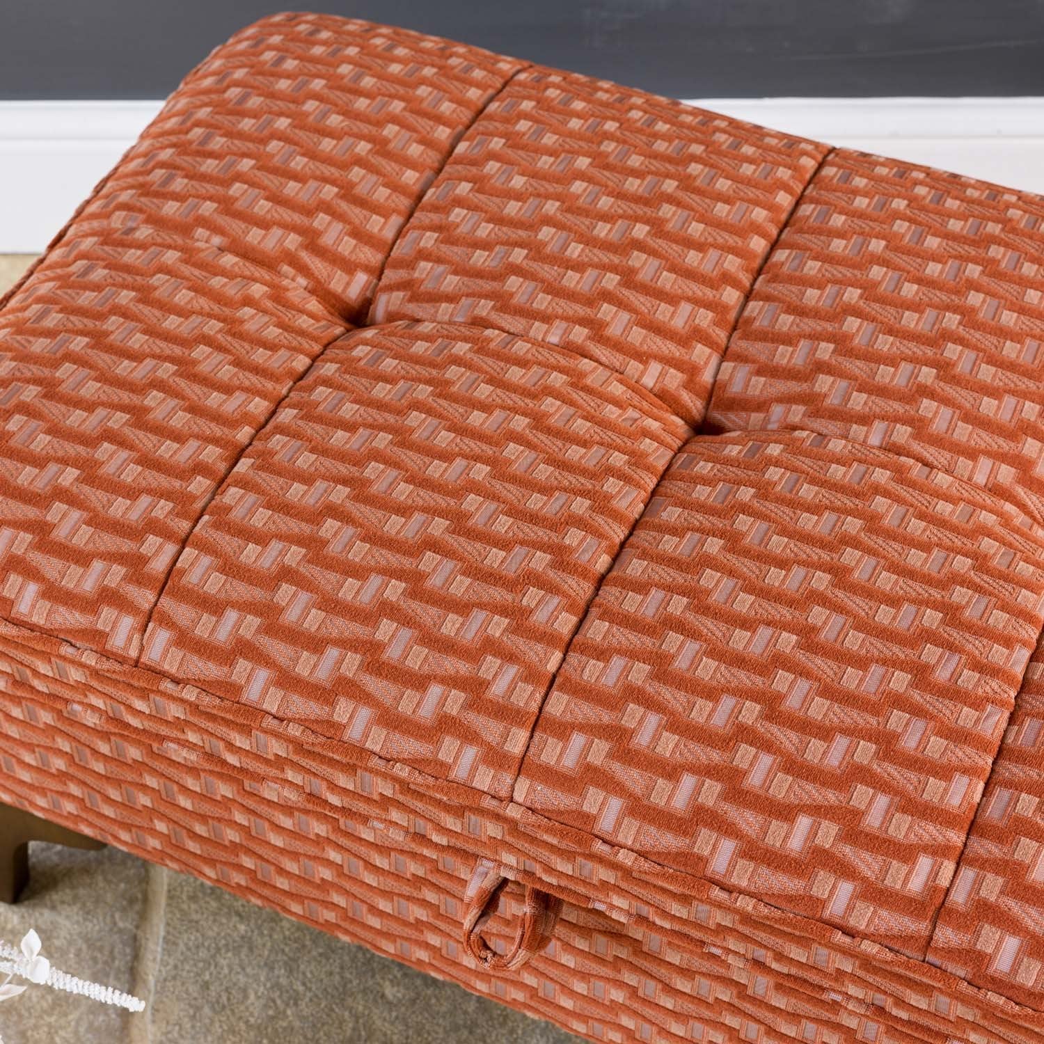 Hartpury Storage Ottoman in Rust Maze