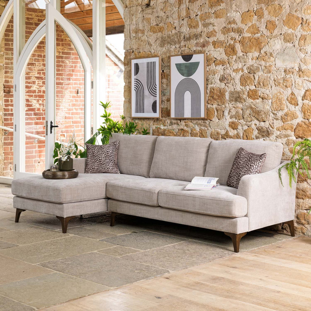 Willow 2 Seater with Left Hand Chaise in Mushroom