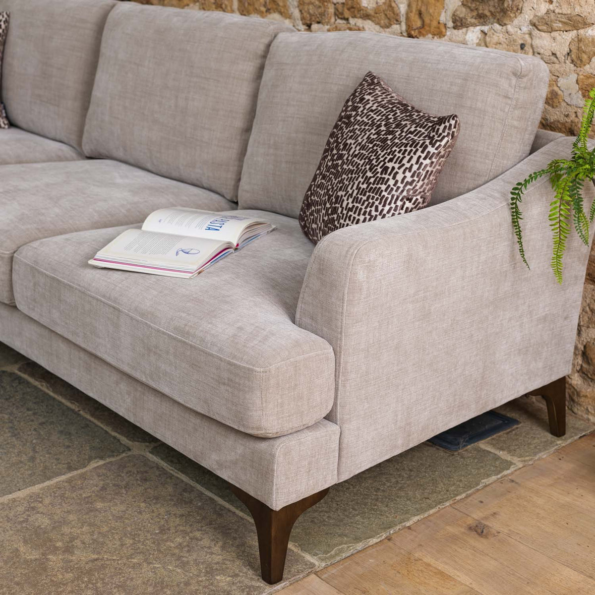 Willow 2 Seater with Left Hand Chaise in Mushroom