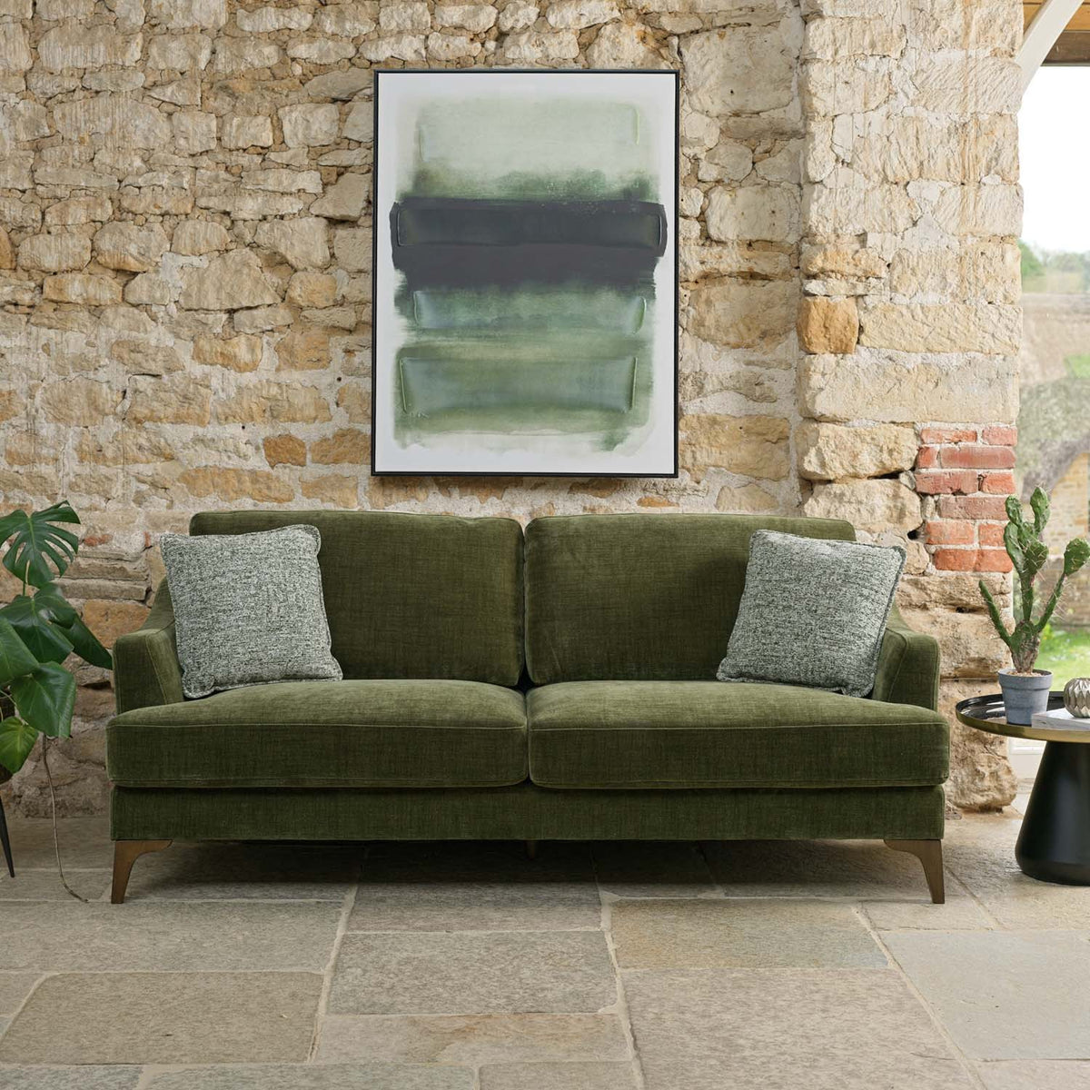 Willow 3 Seater Sofa in Olive Green