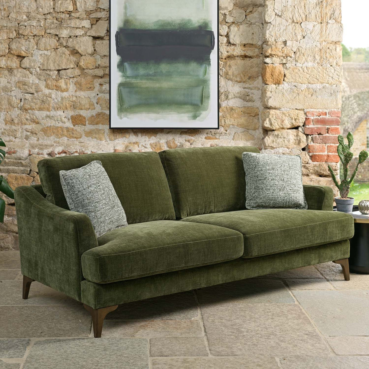Willow 3 Seater Sofa in Olive Green