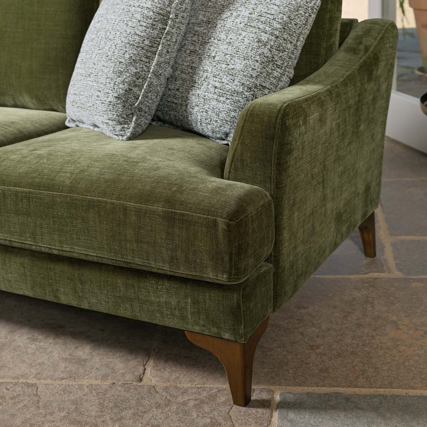 Willow 2 Seater Loveseat in Olive Green