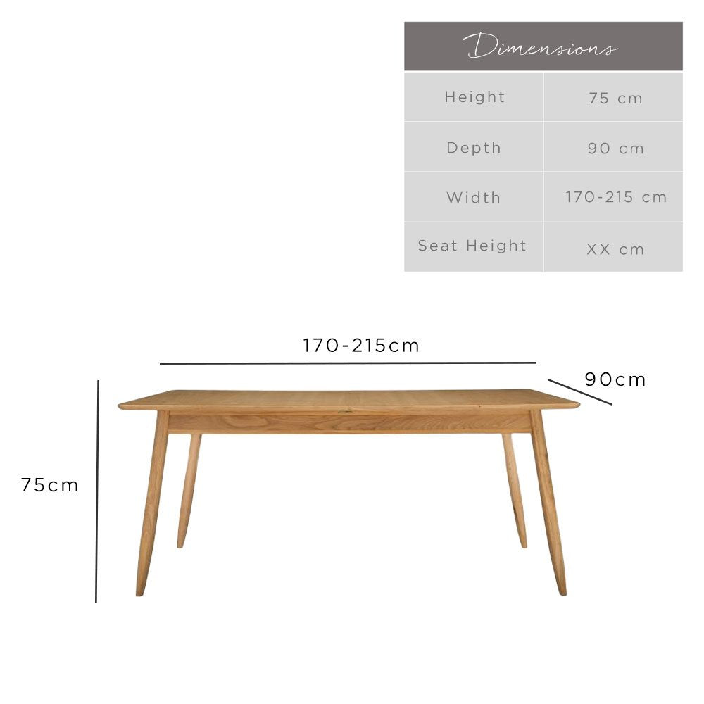 Ercol 3661 Teramo Medium Extending Dining Table