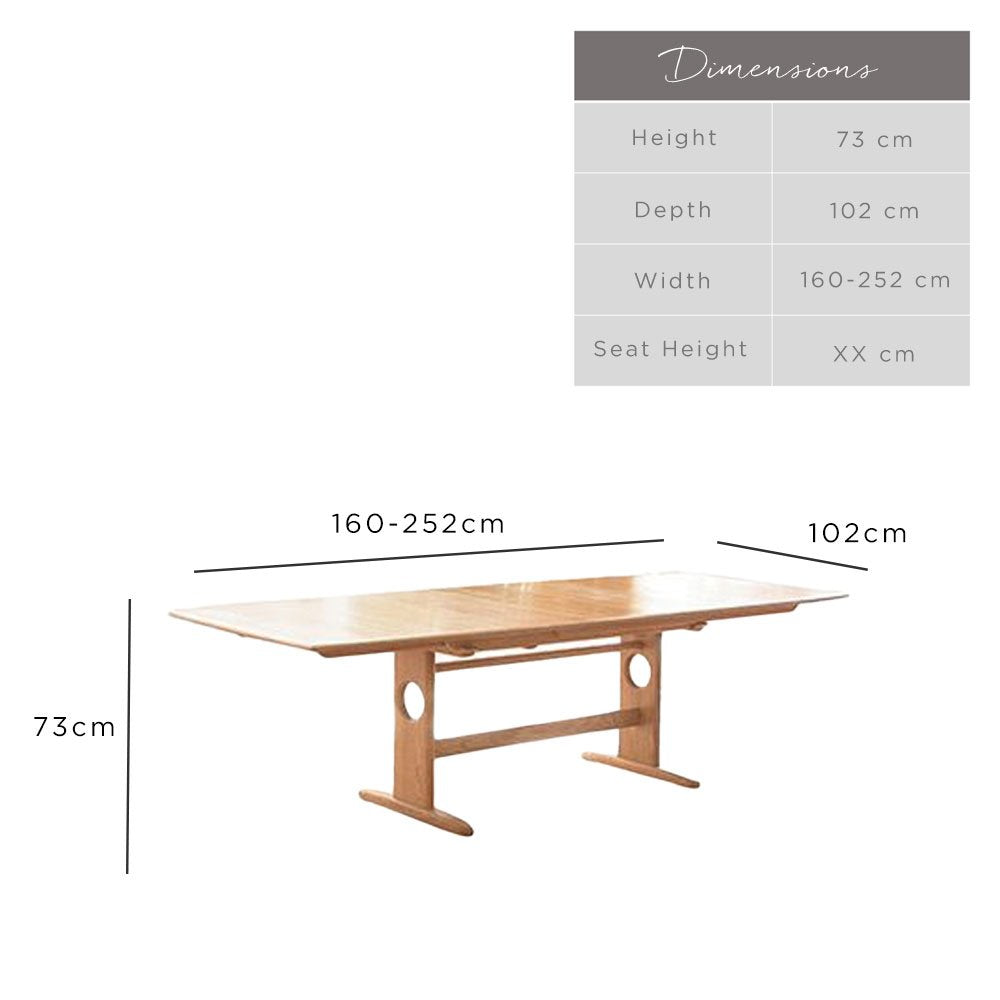 Ercol 1194 Windsor Large Extending Dining Table