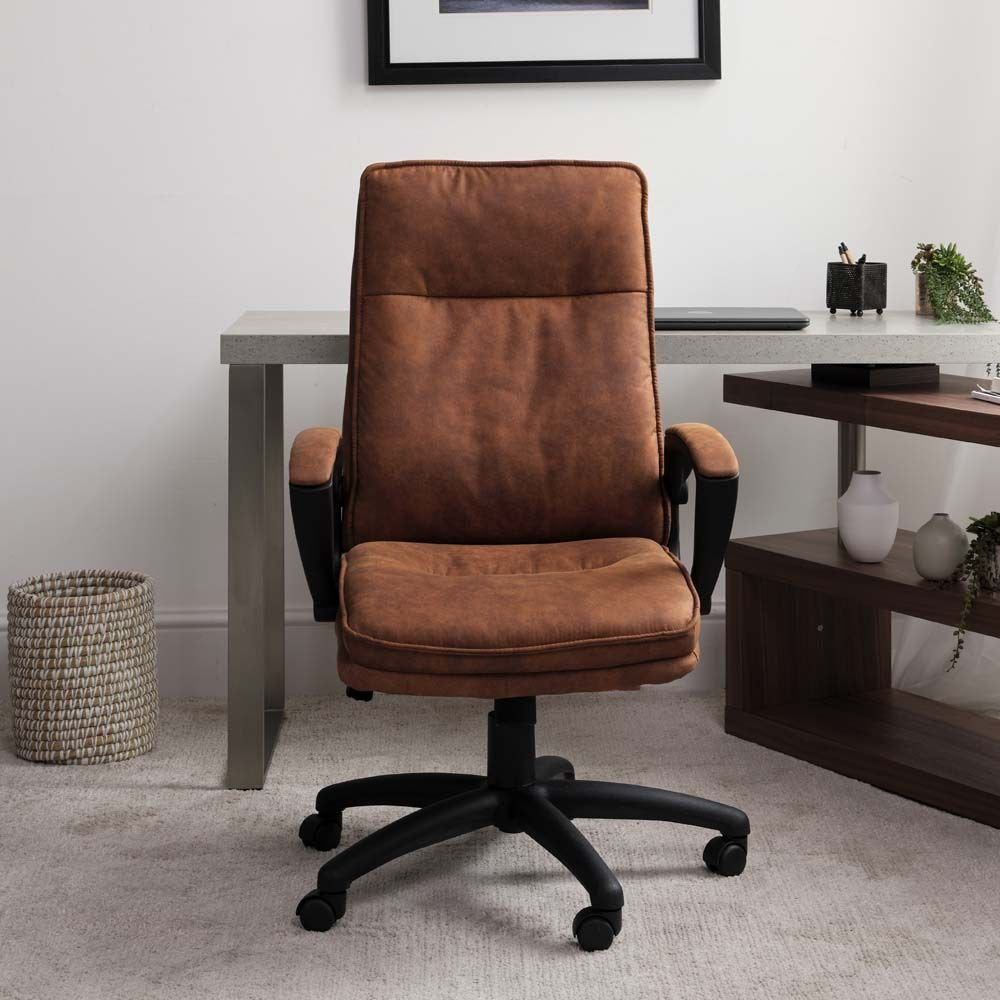 Porto Computer Desk Chair Camel Fabric