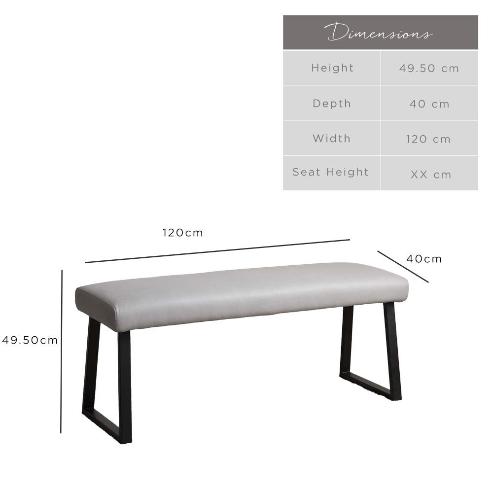 Paulo Dining Bench - Grey