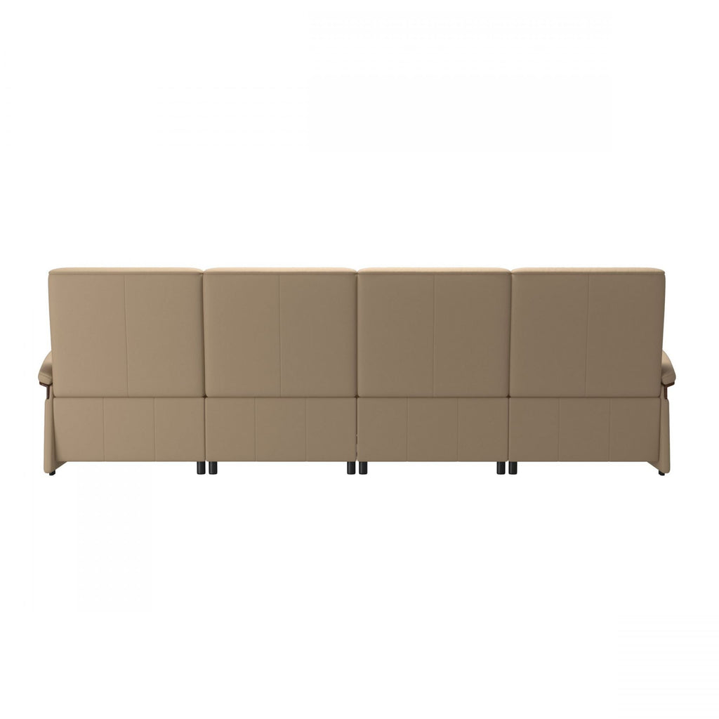 Stressless Mary 4 Seater Sofa Wood Arm - Paloma/Cori Leather