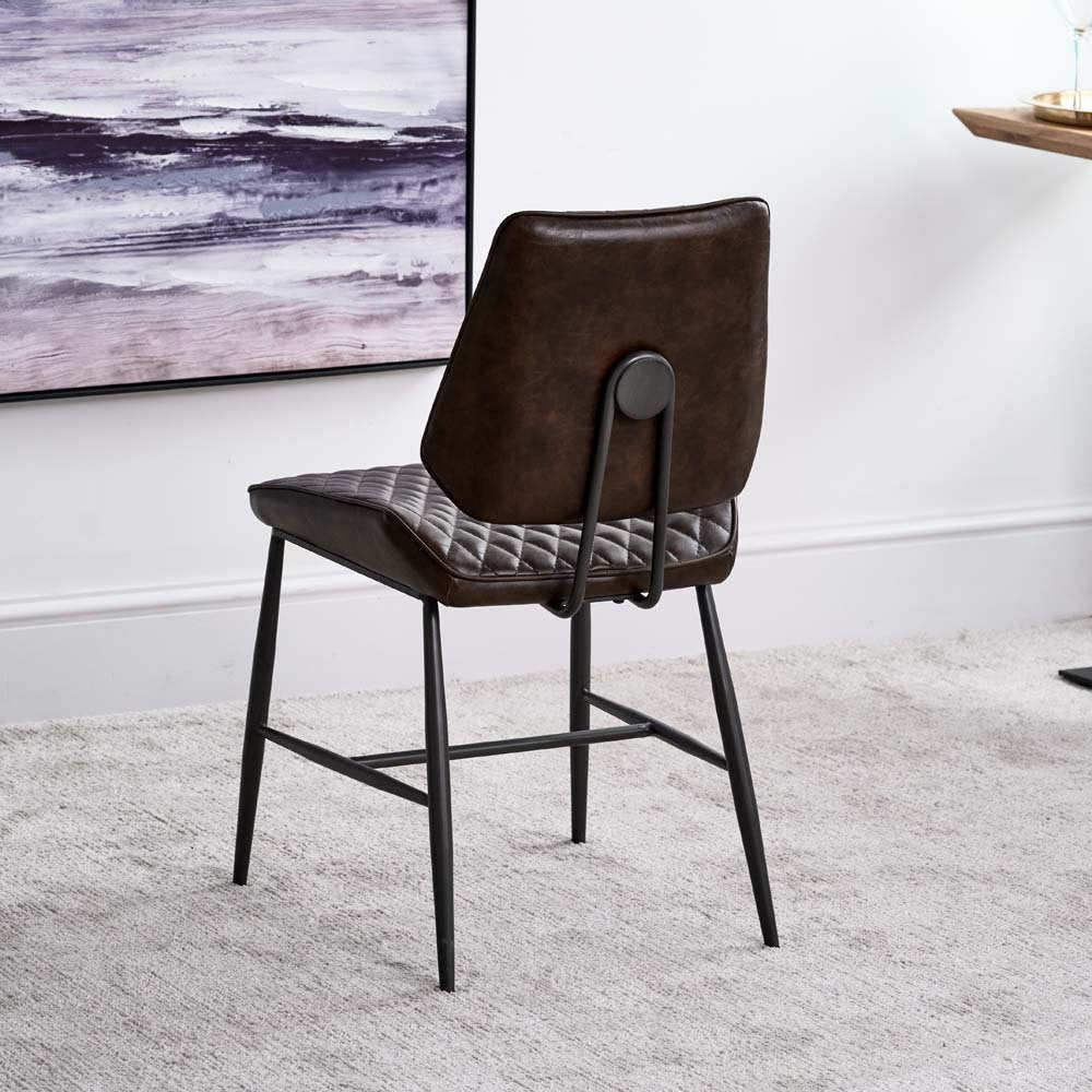 Adelaide 180cm Dining Table & 4 Digby Dining Chairs - Brown