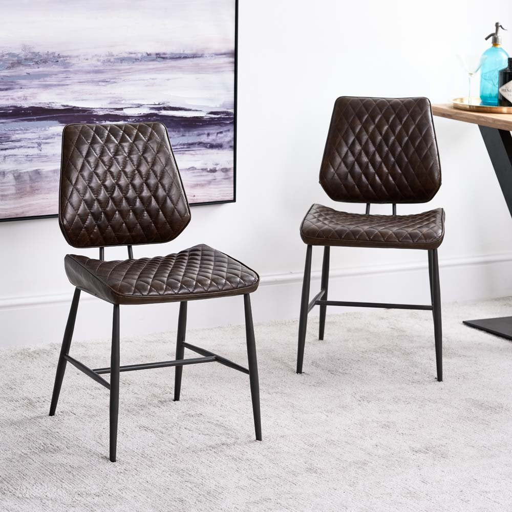 Adelaide 180cm Dining Table & 6 Digby Dining Chairs - Brown