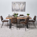 Adelaide 180cm Dining Table & 6 Digby Dining Chairs - Brown