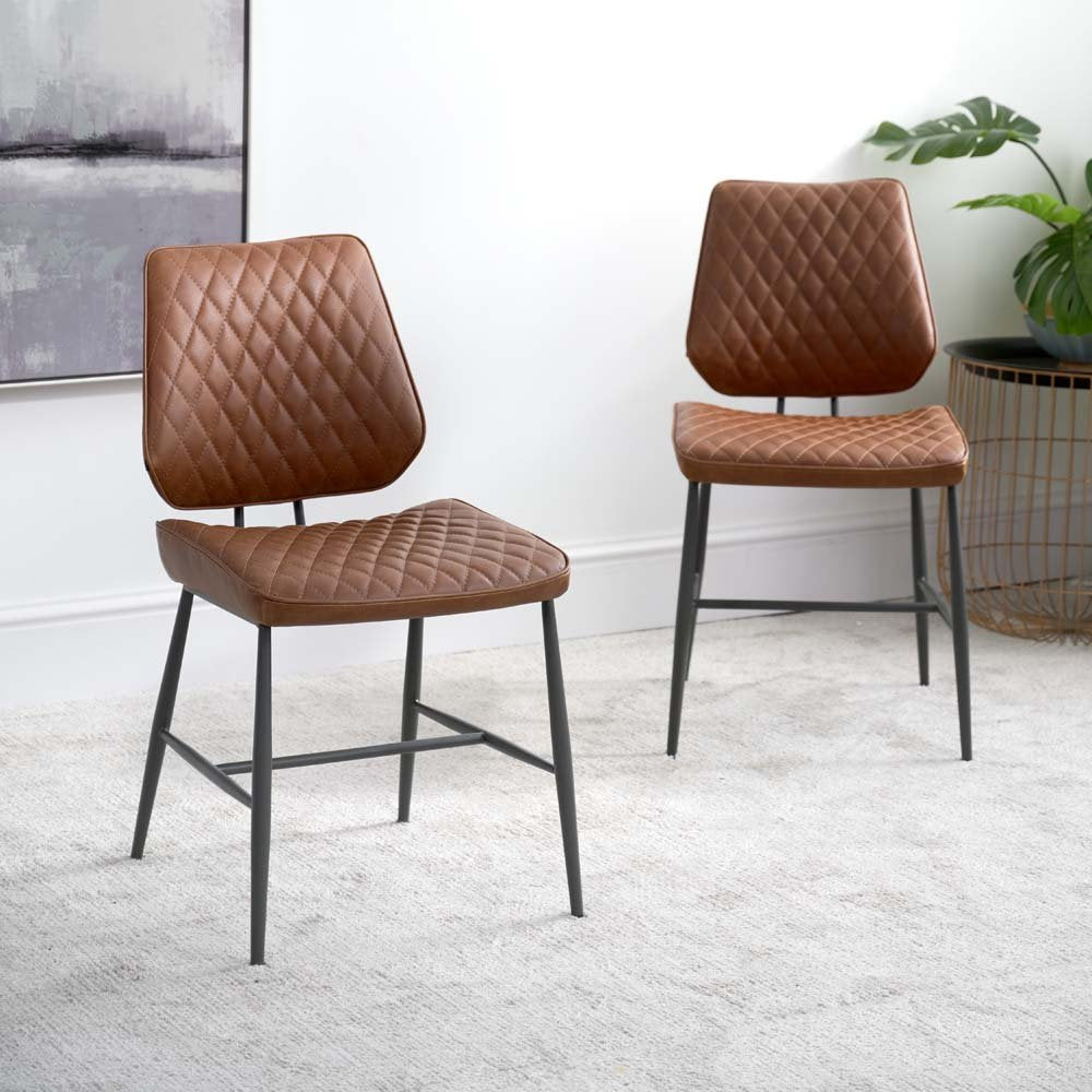 Adelaide 180cm Dining Table & 6 Digby Dining Chairs - Tan