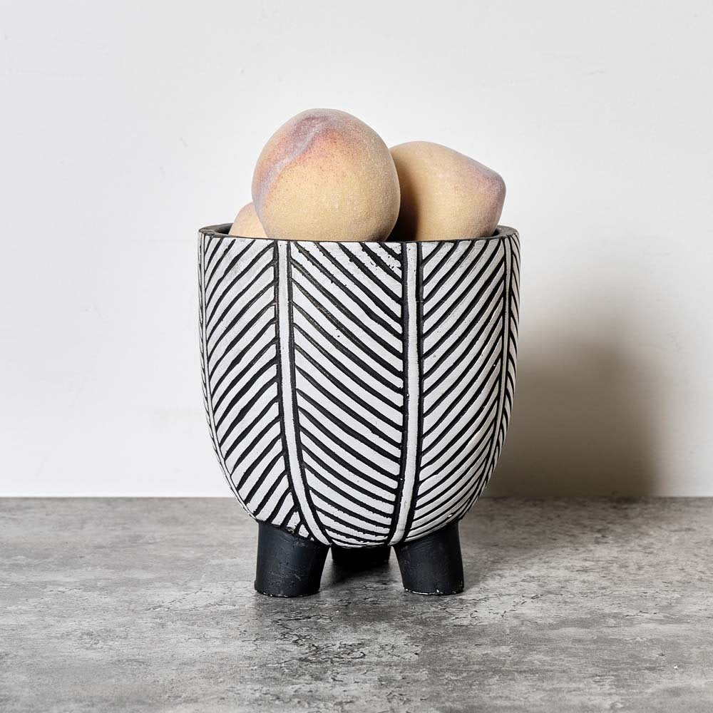 Cement Leaf Vein Pot- Large