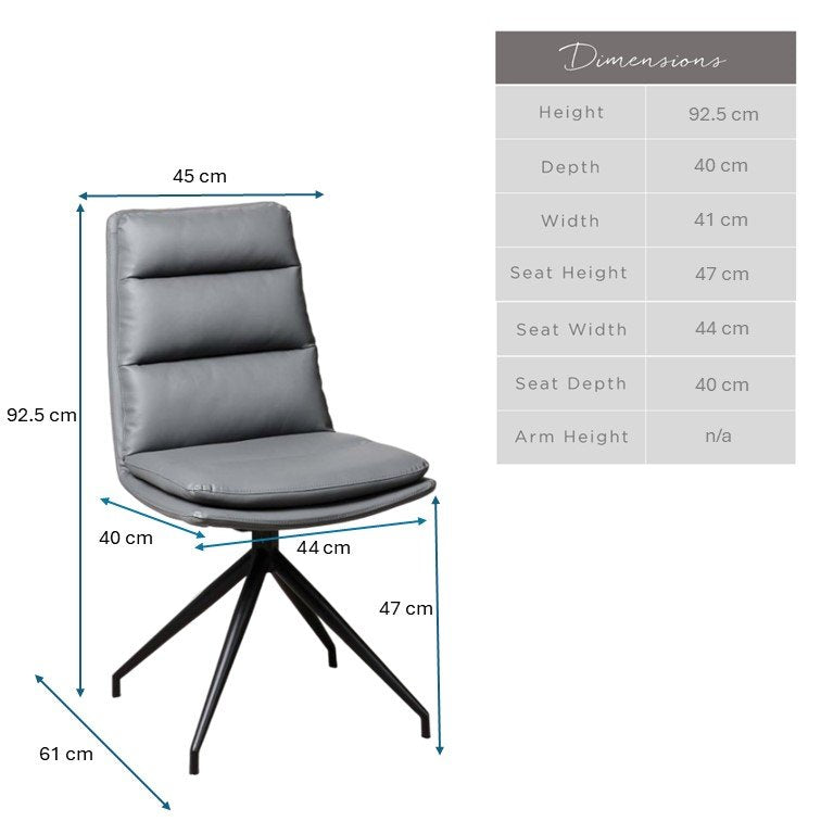 Nico Dining Chair - Grey (Set of 2)