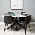 Eastcote White 150cm Dining Table & 4x Ripley Dining Chairs Grey
