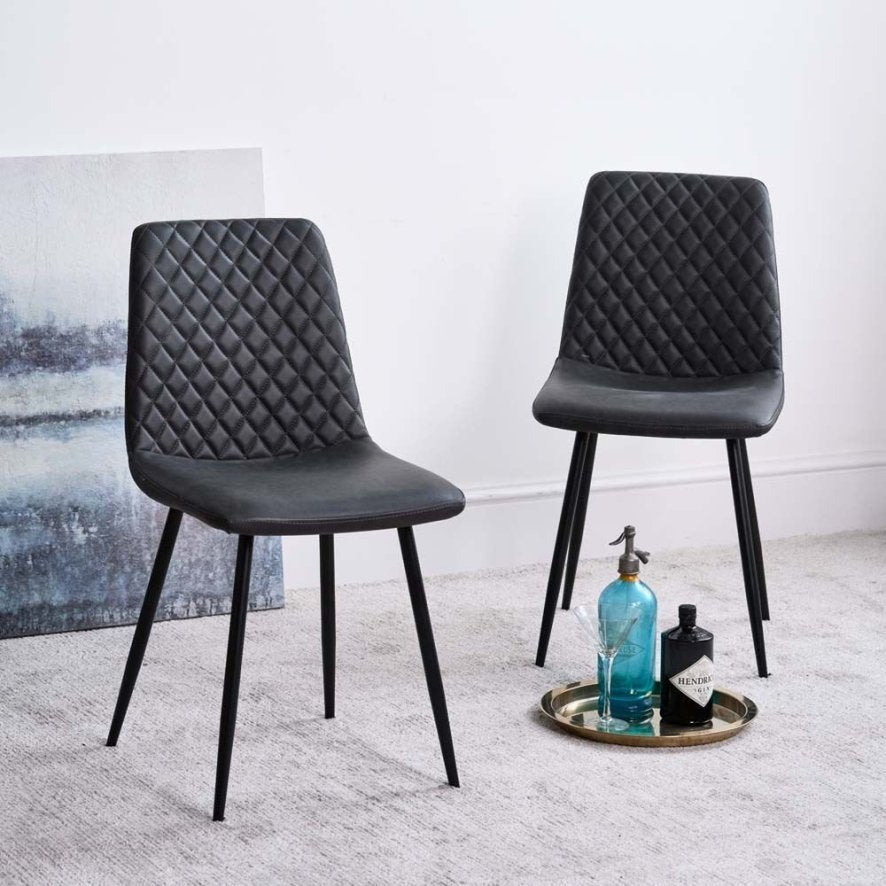 Eastcote White 150cm Dining Table & 4x Ripley Dining Chairs Grey