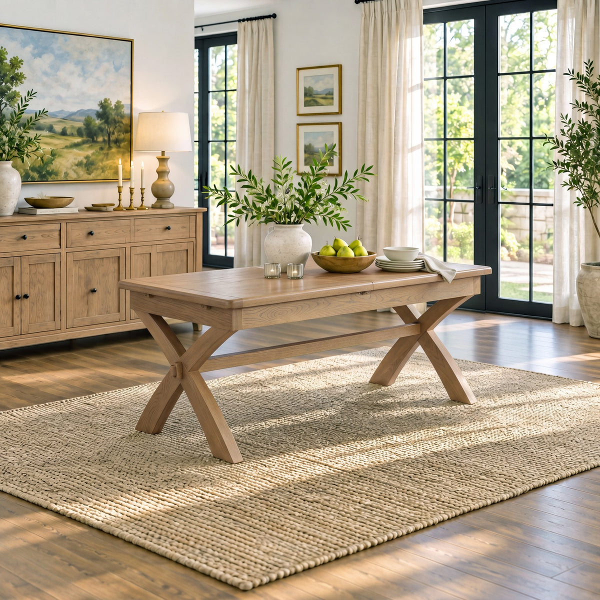 Bridport 180-230cm Cross Leg Extending Dining Table
