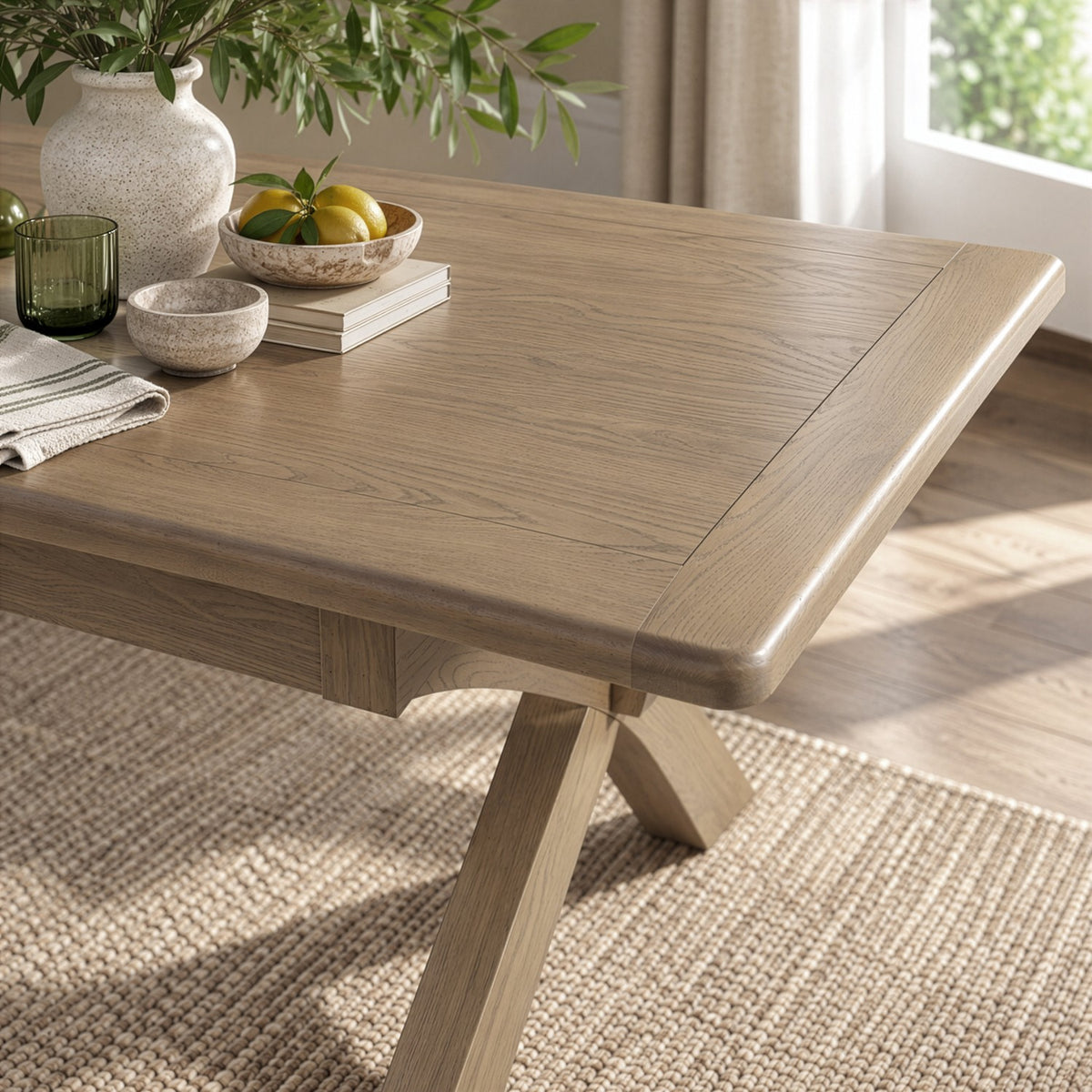 Bridport 180-230cm Cross Leg Extending Dining Table