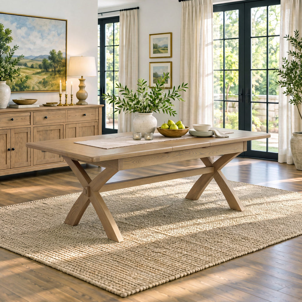 Bridport 180-230cm Cross Leg Extending Dining Table