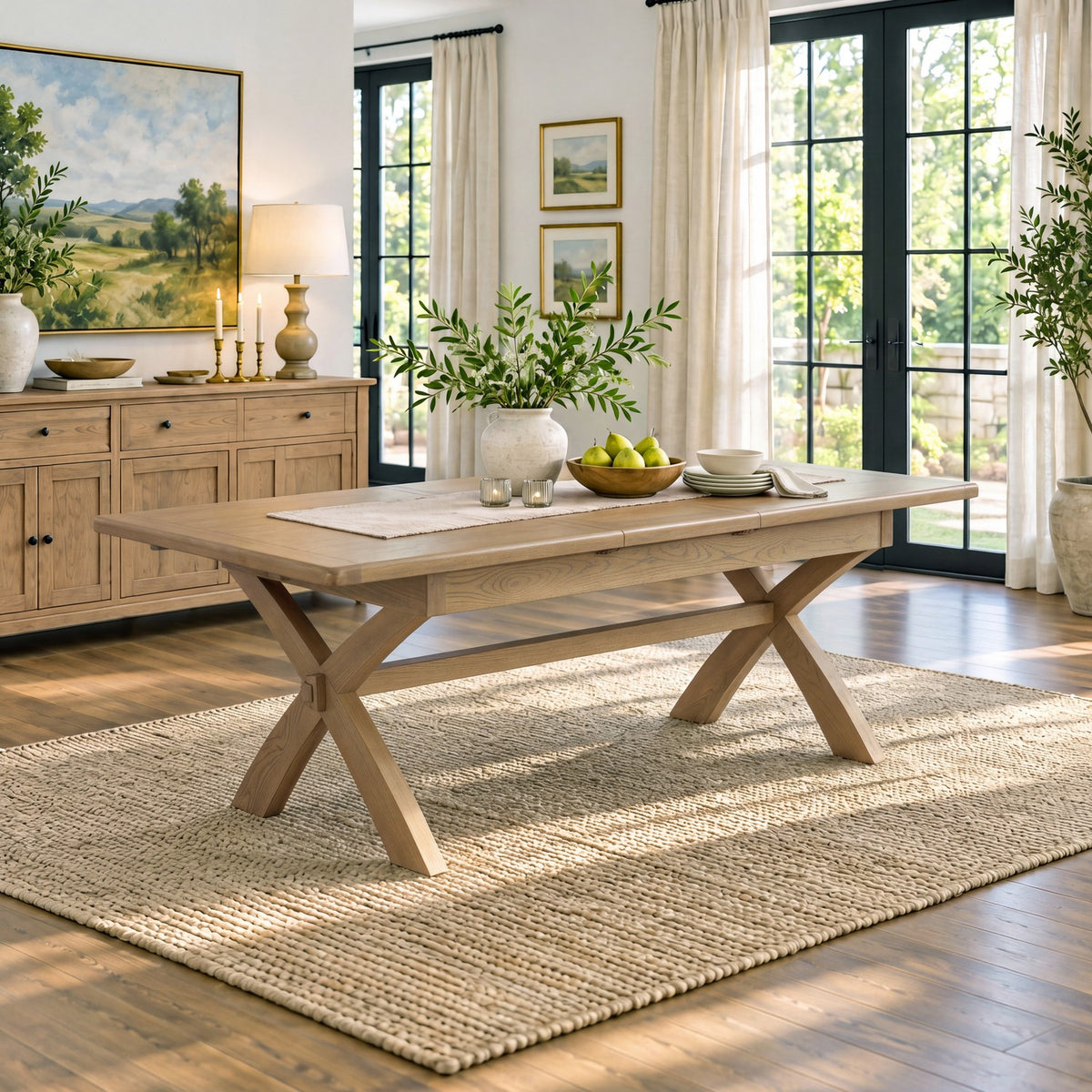 Bridport 180-230cm Cross Leg Extending Dining Table