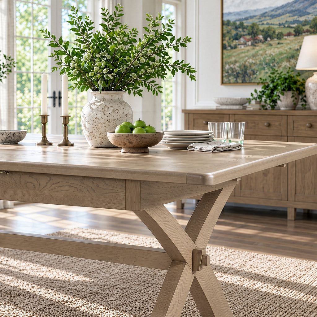 Bridport 180-230cm Cross Leg Extending Dining Table