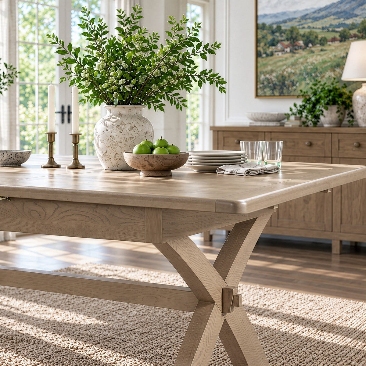 Bridport 180-230cm Cross Leg Extending Dining Table