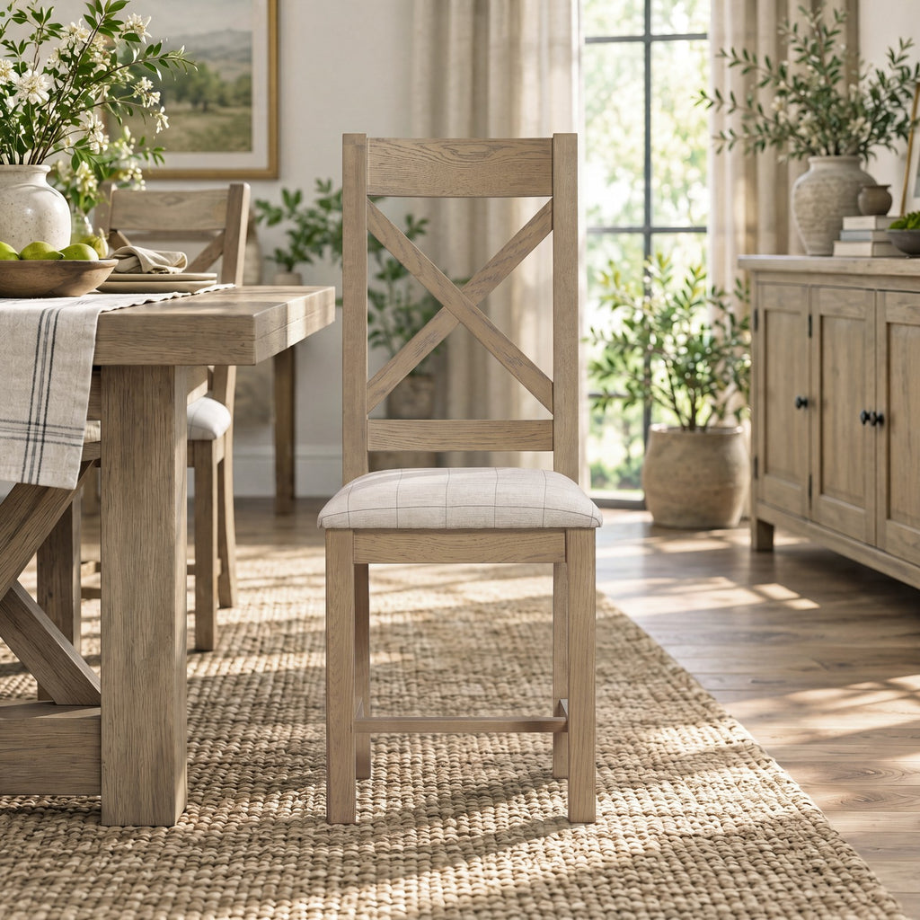 Bridport Crossback Fabric Dining Chair