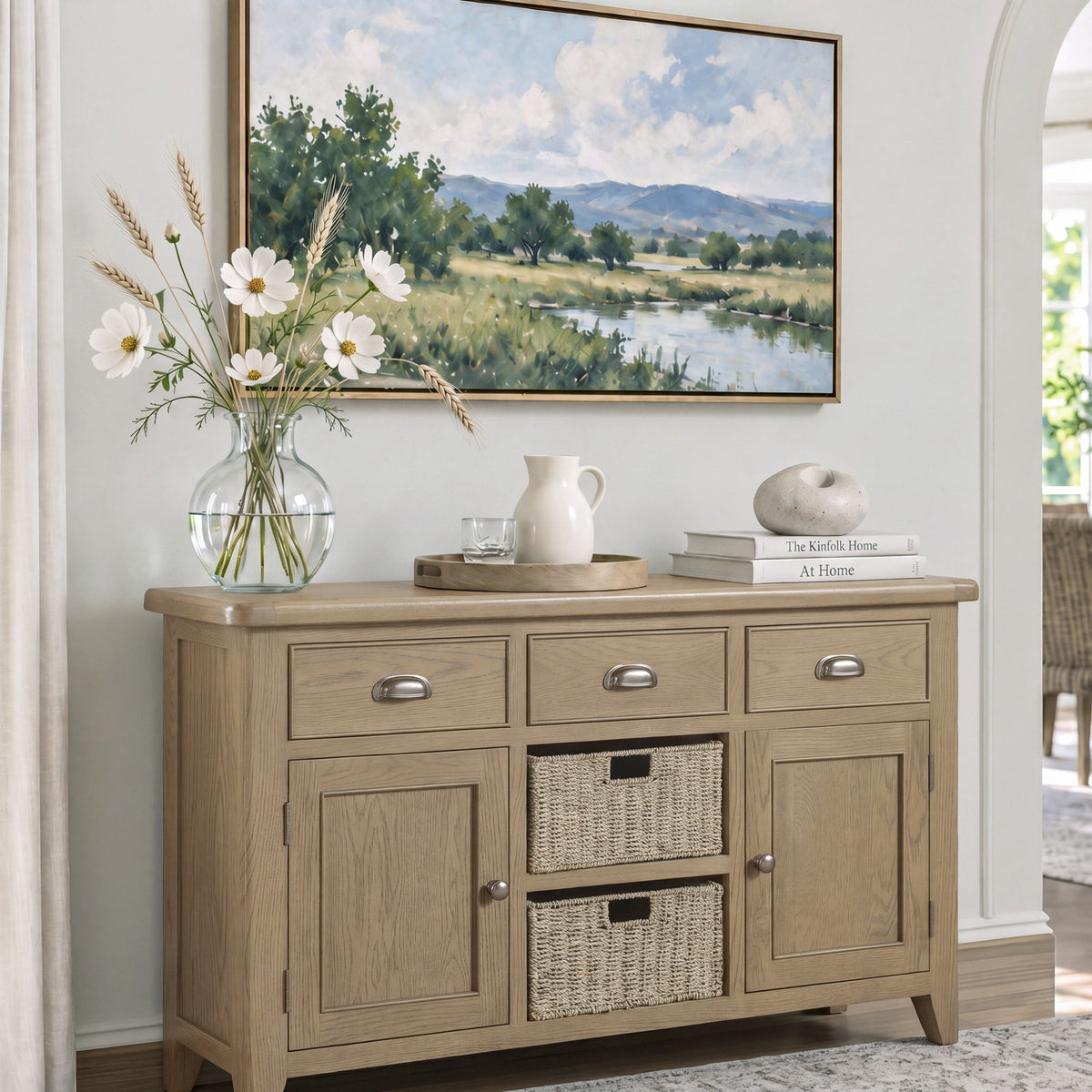 Bridport 2 Door 3 Drawer Large Sideboard with Baskets