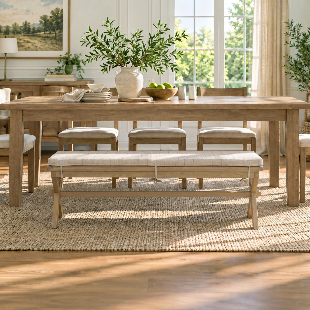 Bridport Cross Leg Bench with Cushion