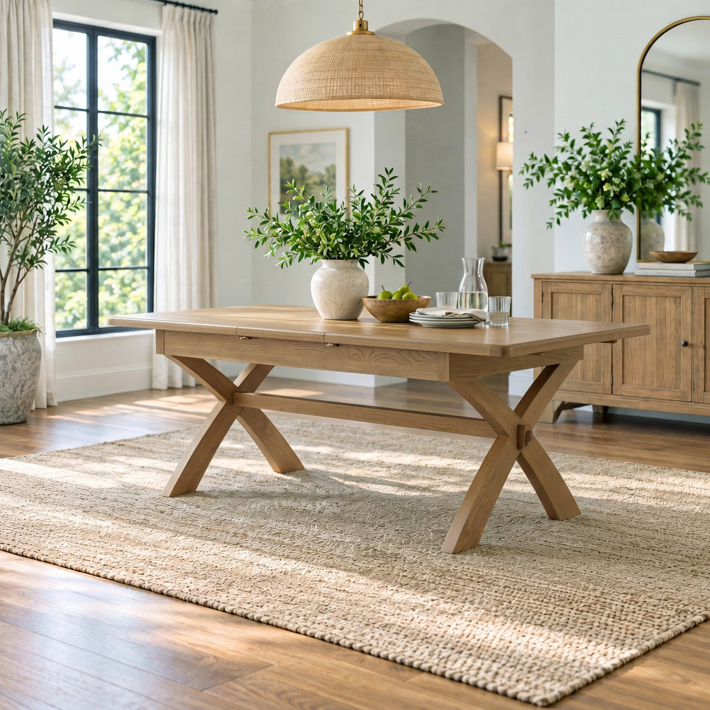 Bridport 180-230cm Cross Leg Extending Dining Table