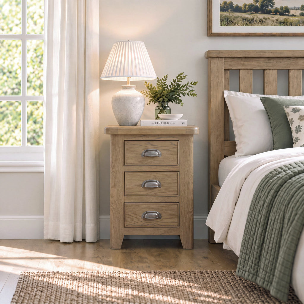 Bridport 3 Drawer Bedside Table