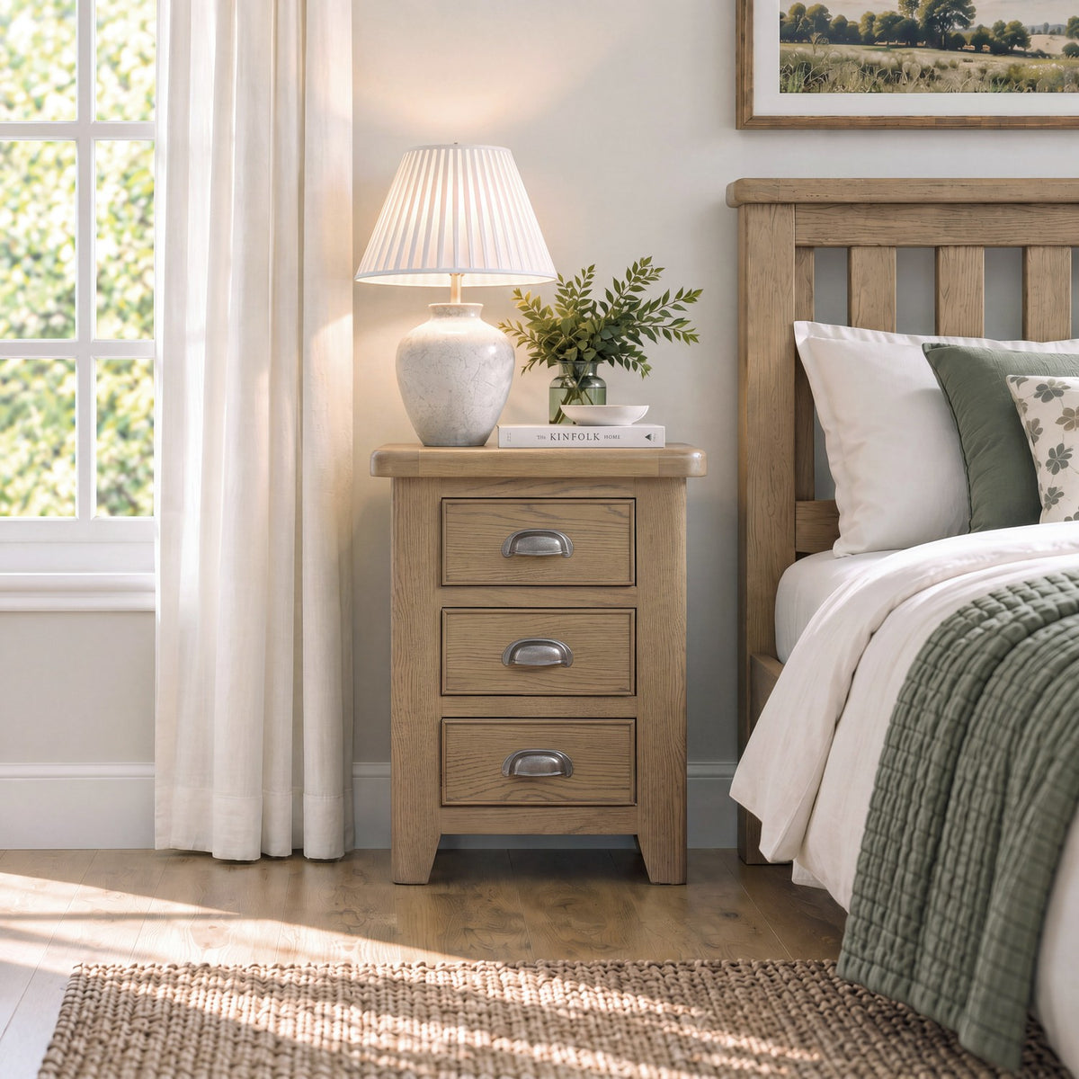 Bridport 3 Drawer Bedside Table