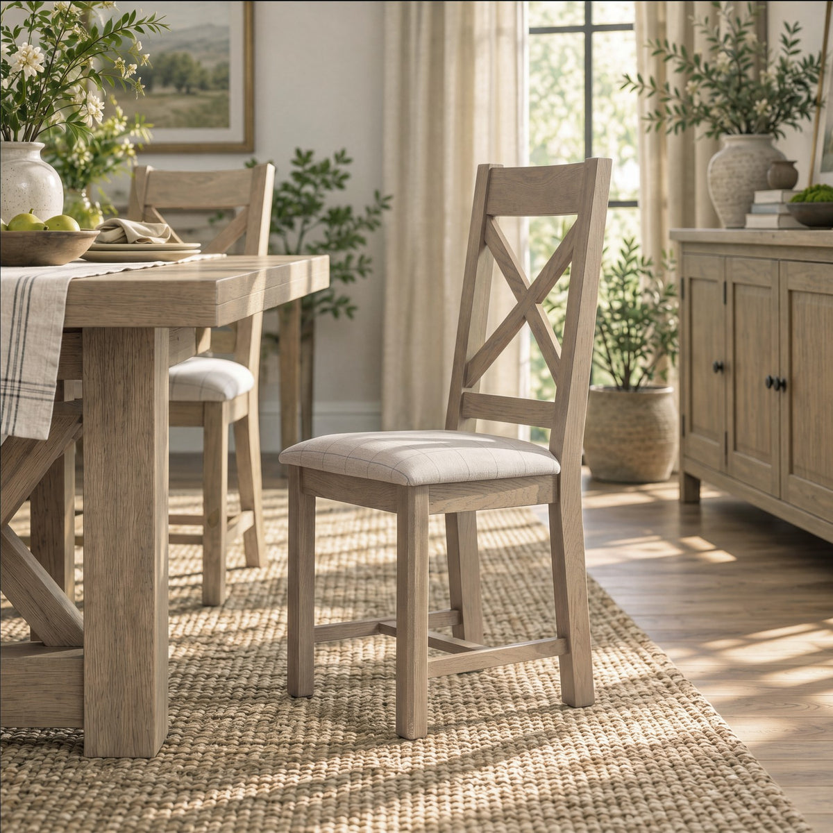 Bridport Crossback Fabric Dining Chair