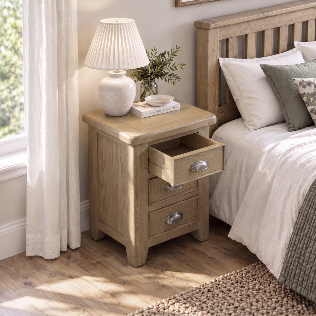 Bridport 3 Drawer Bedside Table