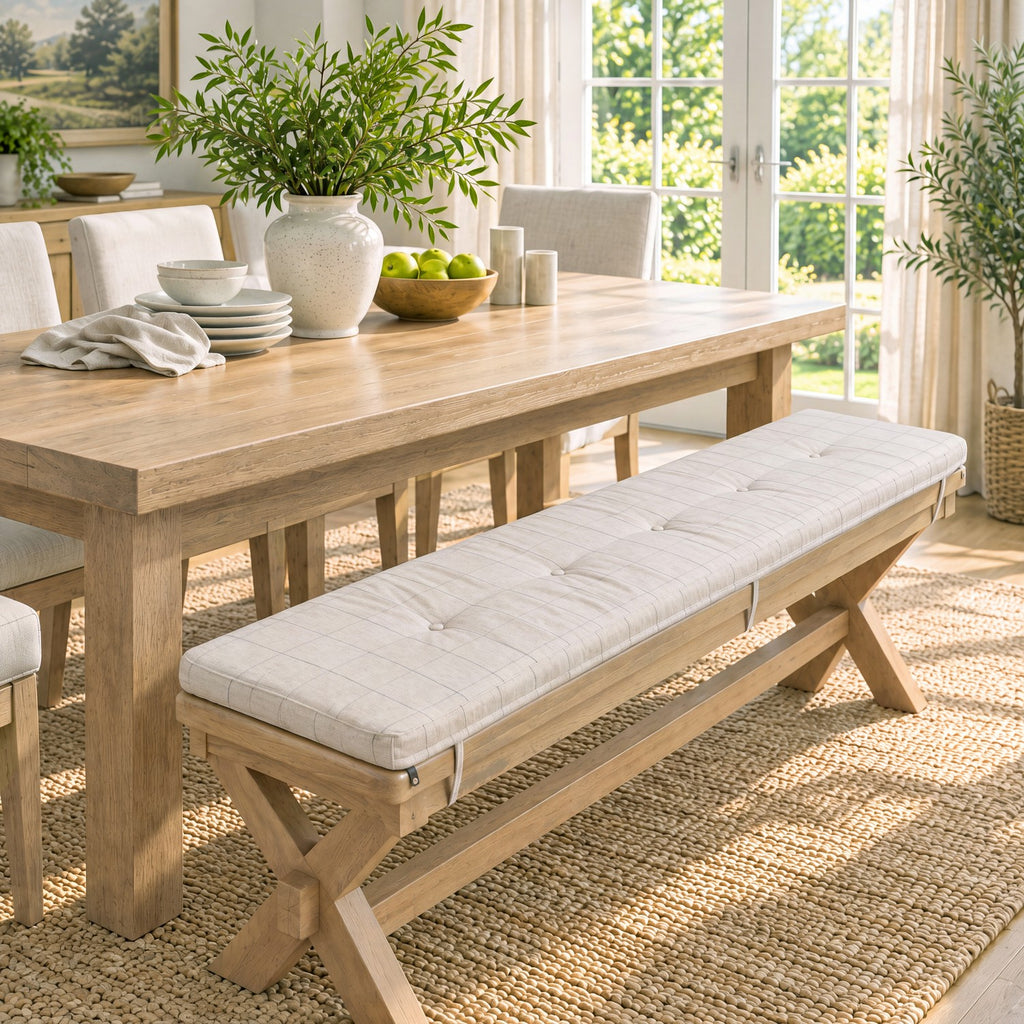 Bridport Cross Leg Bench with Cushion