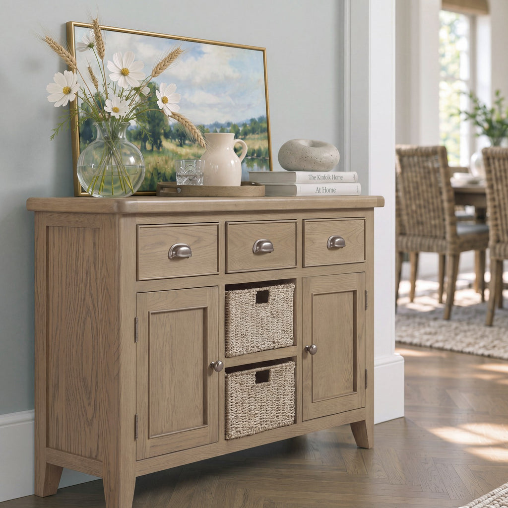 Bridport 2 Door 3 Drawer Large Sideboard with Baskets