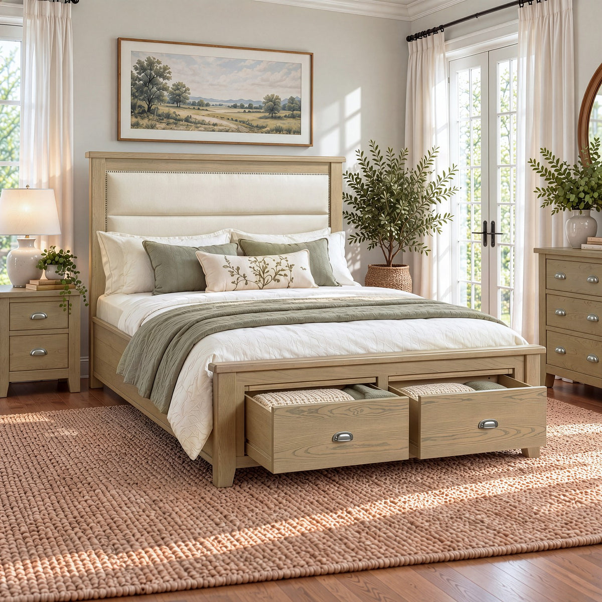 Bridport 4'6 Double Bed with Drawer Storage
