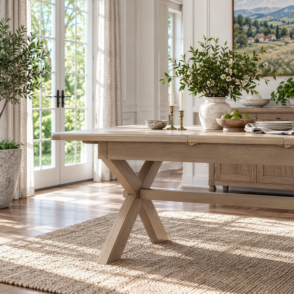 Bridport 180-230cm Cross Leg Extending Dining Table