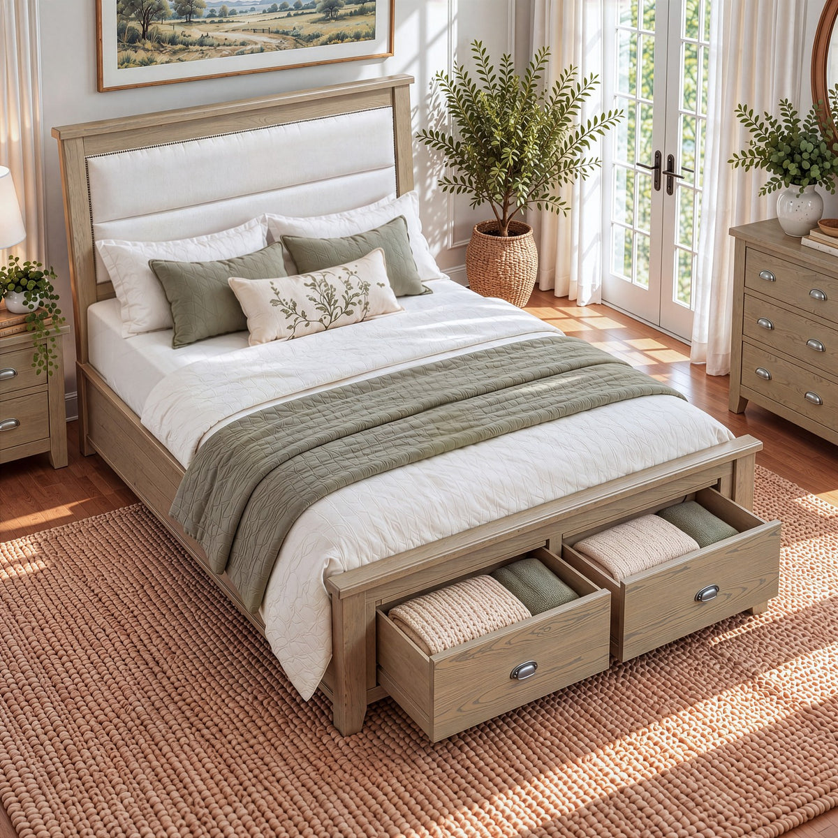 Bridport 4'6 Double Bed with Drawer Storage