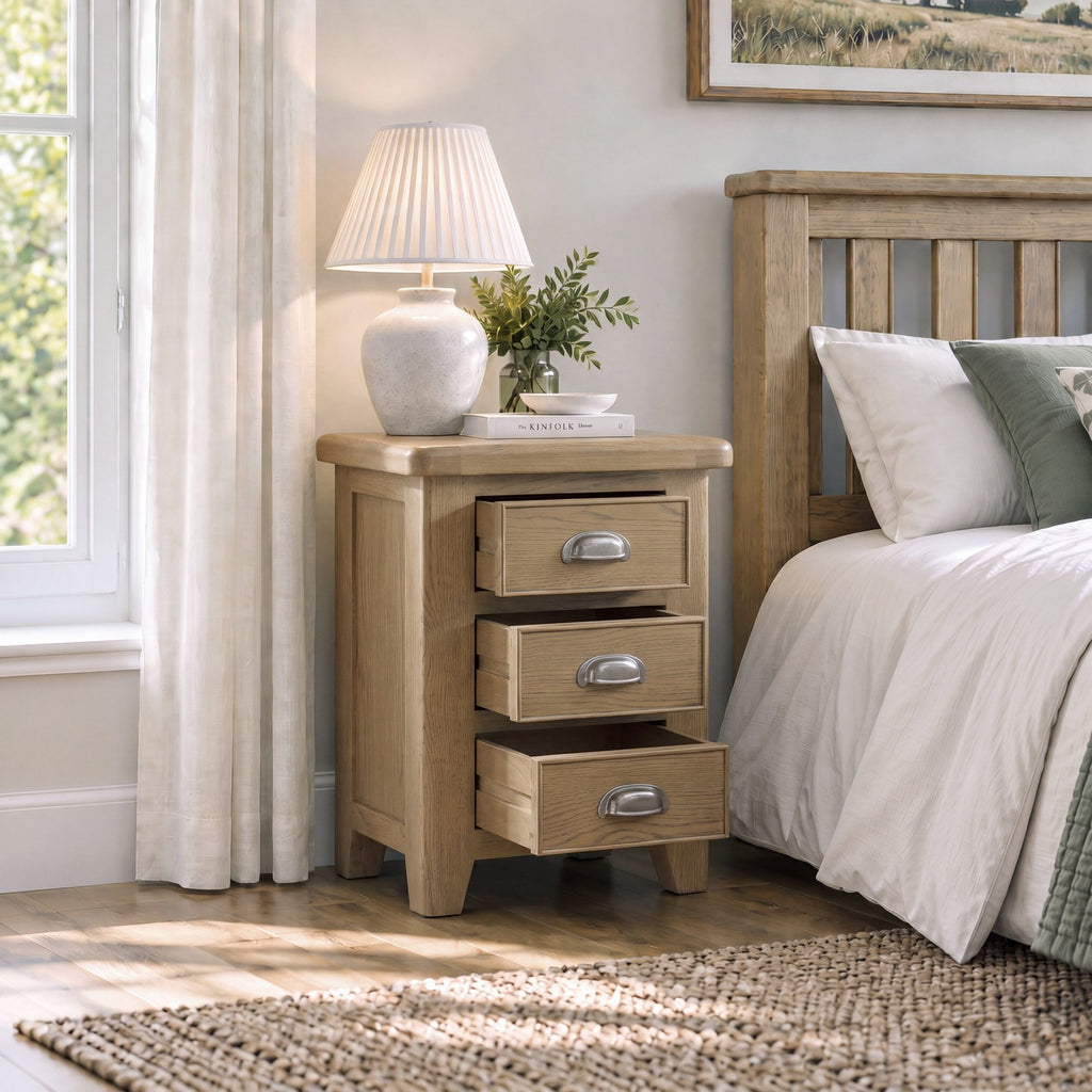 Bridport 3 Drawer Bedside Table