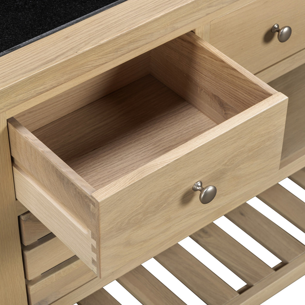 Bibury Large Kitchen Island in Natural Oak