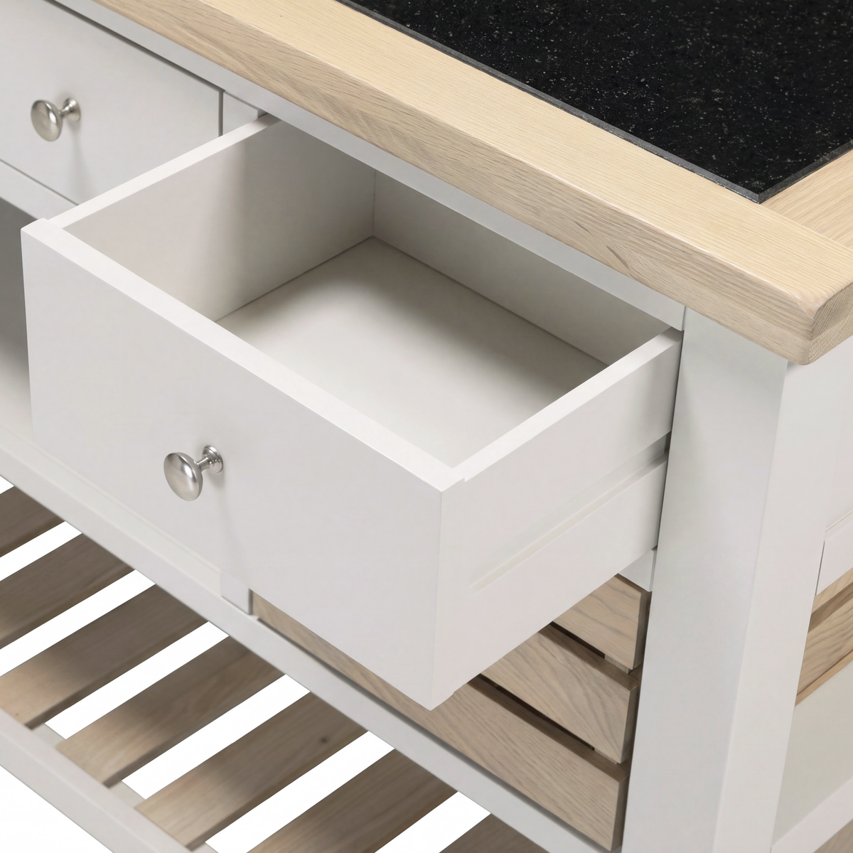 Bibury Large Kitchen Island in Painted / Oak