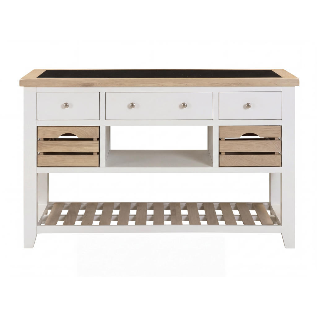 Bibury Large Kitchen Island in Painted / Oak