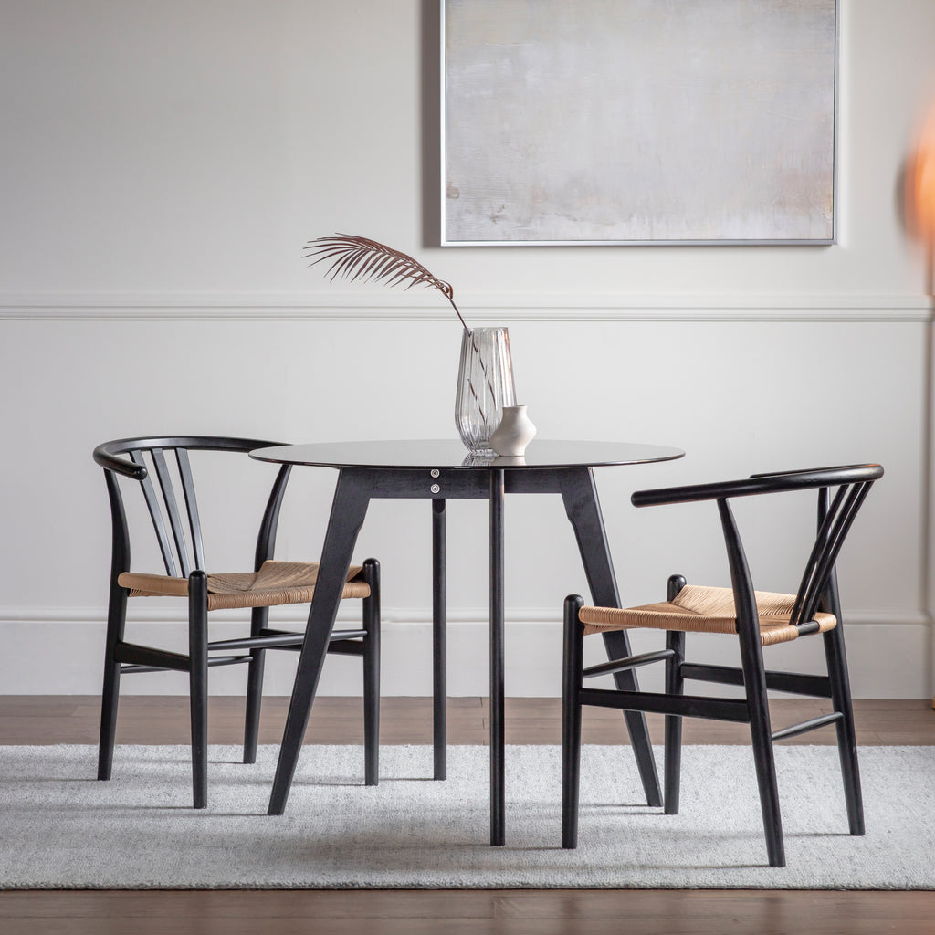 Blair Round Dining Table Black
