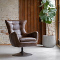 Bristol Swivel Chair Brown Leather