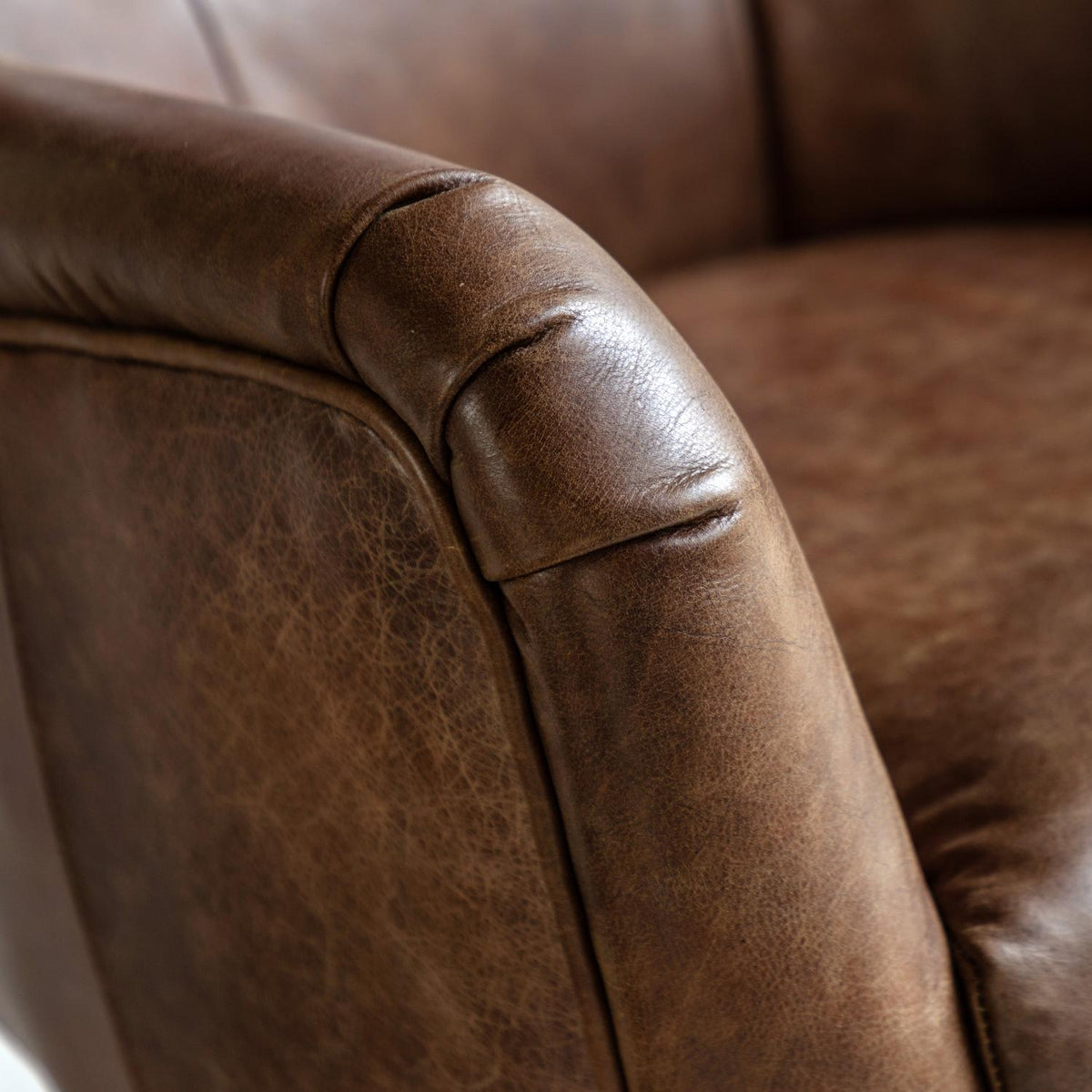 Bristol Swivel Chair Brown Leather